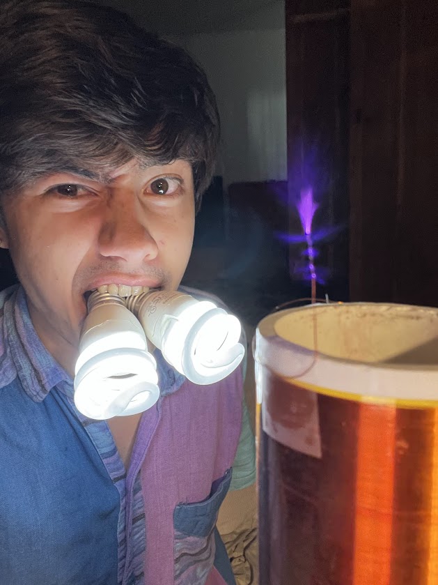 Pic of me with lit bulbs in my mouth