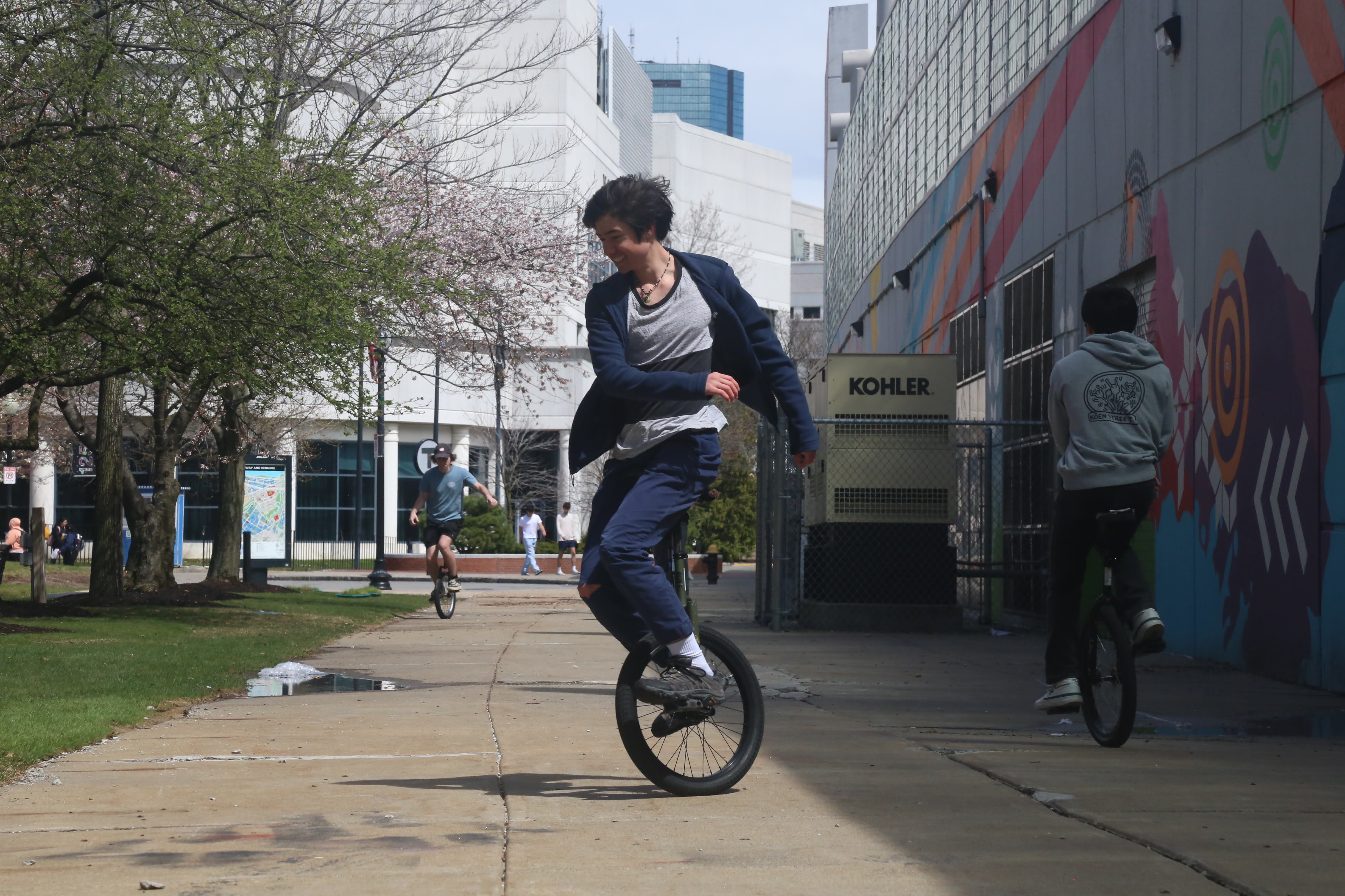 People unicycling